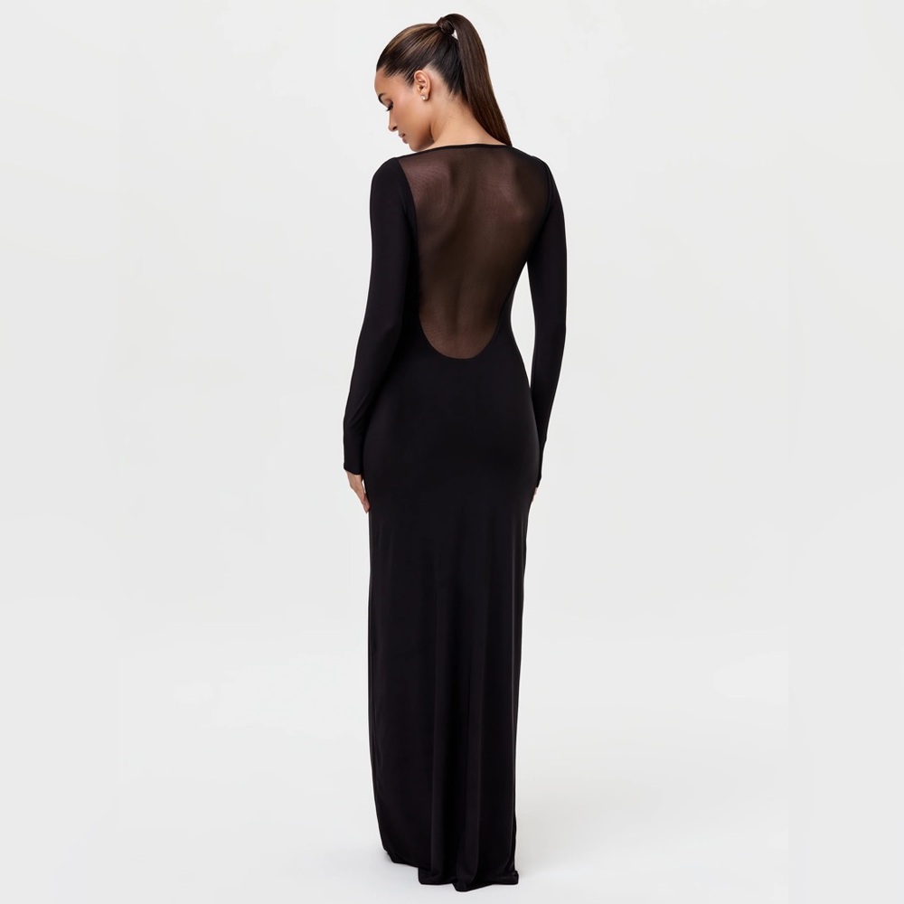 Naked Wardrobe Hourglass Mesh Back Maxi Dress